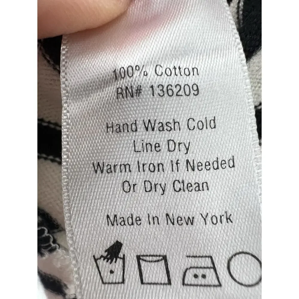 Hatch Women’s Short Sleeve T-shirt Dress Black & White Striped Size 1 Small - Picture 6 of 9